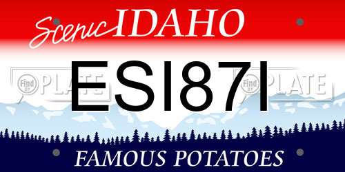ESI87I Idaho License Plate