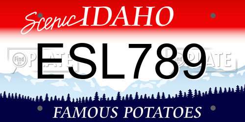 ESL789 Idaho License Plate