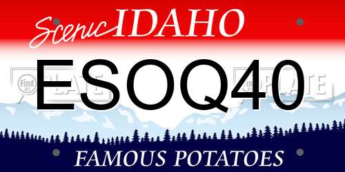 ESOQ40 Idaho License Plate