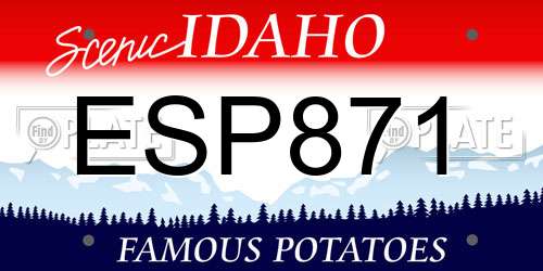 ESP871 Idaho License Plate