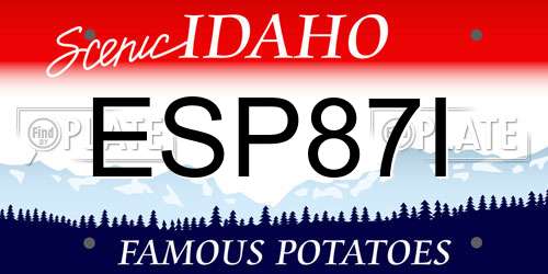 ESP87I Idaho License Plate