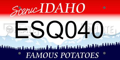 ESQ040 Idaho License Plate