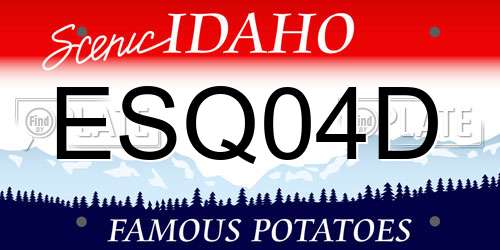 ESQ04D Idaho License Plate