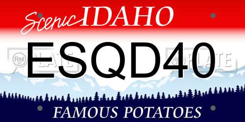 ESQD40 Idaho License Plate