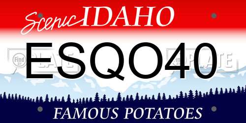 ESQO40 Idaho License Plate