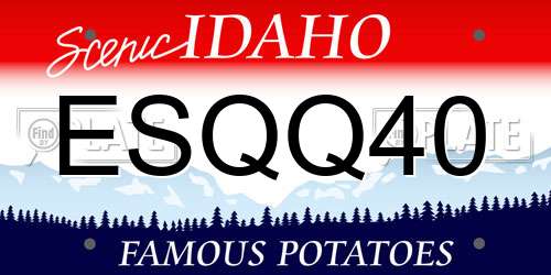 ESQQ40 Idaho License Plate