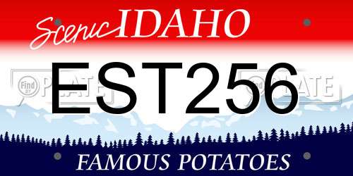 EST256 Idaho License Plate