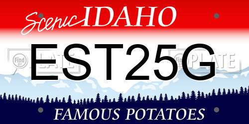 EST25G Idaho License Plate