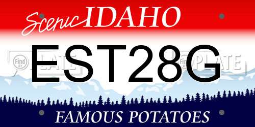 EST28G Idaho License Plate