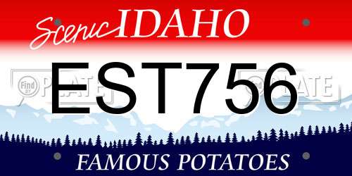 EST756 Idaho License Plate