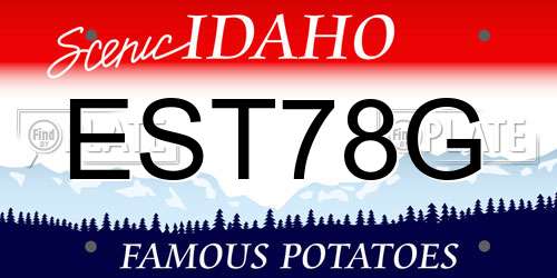 EST78G Idaho License Plate