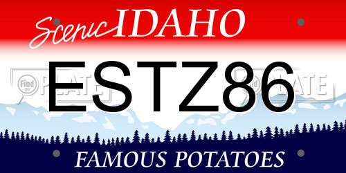 ESTZ86 Idaho License Plate