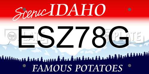 ESZ78G Idaho License Plate