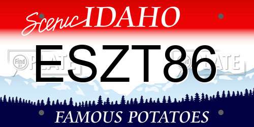 ESZT86 Idaho License Plate