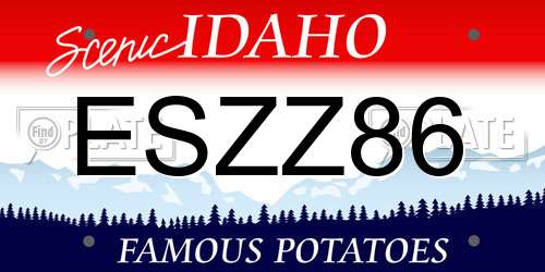 ESZZ86 Idaho License Plate