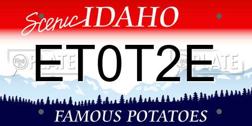 ET0T2E Idaho License Plate
