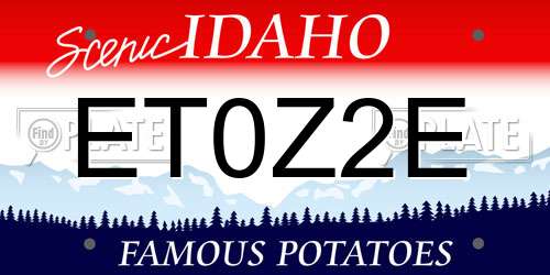 ET0Z2E Idaho License Plate