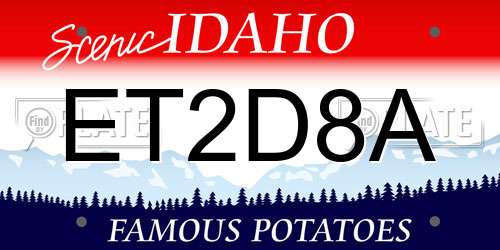 ET2D8A Idaho License Plate