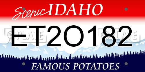 ET2O182 Idaho License Plate