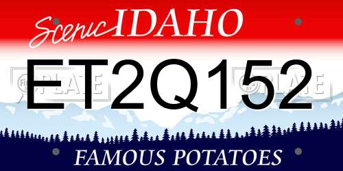 ET2Q152 Idaho License Plate