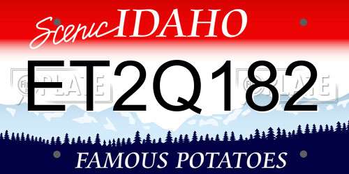 ET2Q182 Idaho License Plate