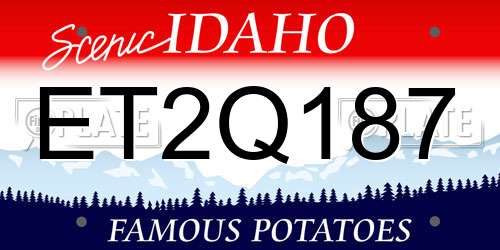 ET2Q187 Idaho License Plate