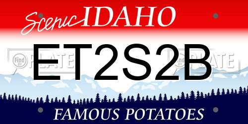 ET2S2B Idaho License Plate