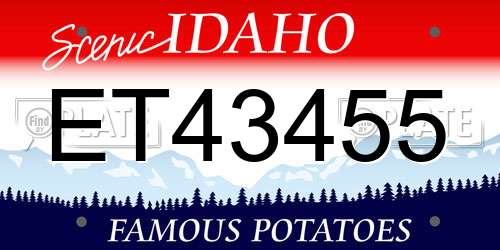 ET43455 Idaho License Plate