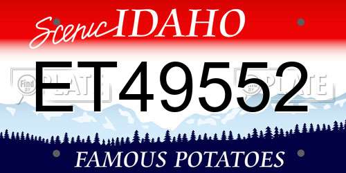 ET49552 Idaho License Plate