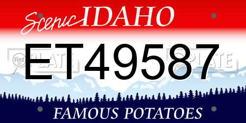 ET49587 Idaho License Plate