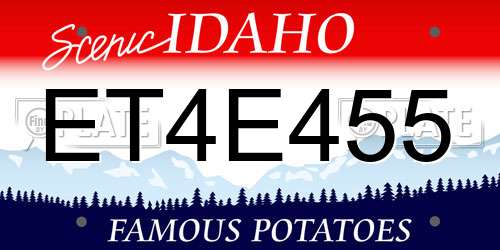 ET4E455 Idaho License Plate