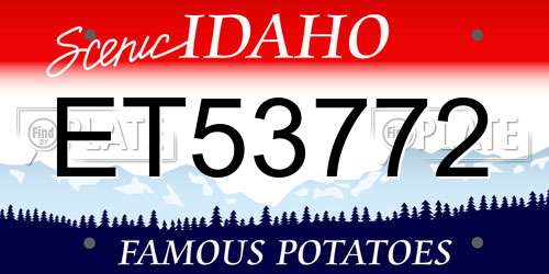 ET53772 Idaho License Plate