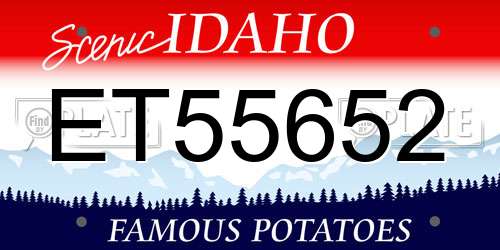 ET55652 Idaho License Plate