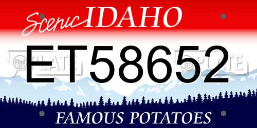ET58652 Idaho License Plate