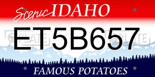 ET5B657 Idaho License Plate
