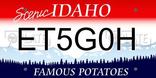 ET5G0H Idaho License Plate