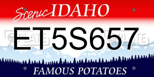 ET5S657 Idaho License Plate