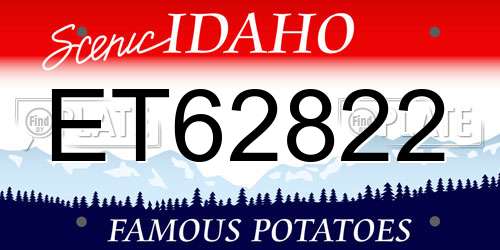 ET62822 Idaho License Plate
