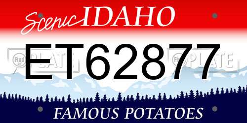 ET62877 Idaho License Plate