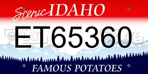 ET65360 Idaho License Plate