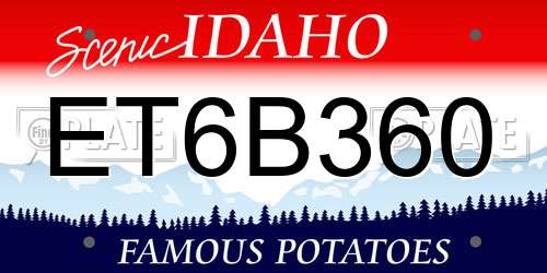 ET6B360 Idaho License Plate