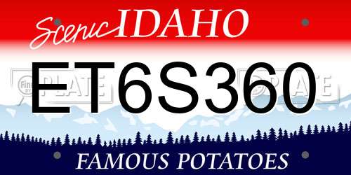 ET6S360 Idaho License Plate