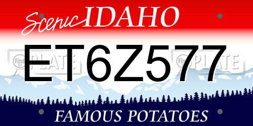 ET6Z577 Idaho License Plate