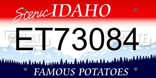 ET73084 Idaho License Plate