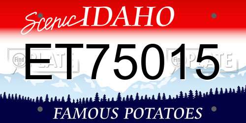 ET75015 Idaho License Plate