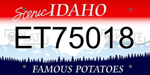 ET75018 Idaho License Plate
