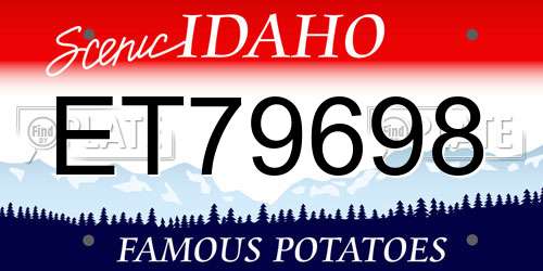 ET79698 Idaho License Plate
