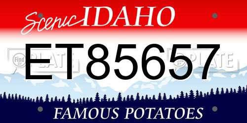 ET85657 Idaho License Plate