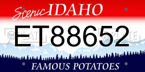 ET88652 Idaho License Plate