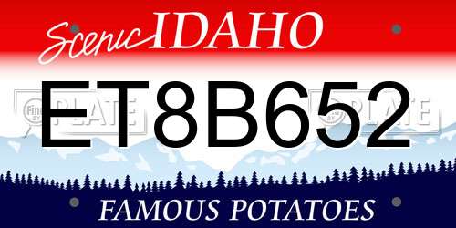 ET8B652 Idaho License Plate
